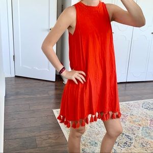 Mudpie | boho fringe red dress